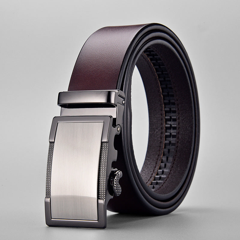Men's Two-Layer Genuine Leather Belt – Classic Dress Belt