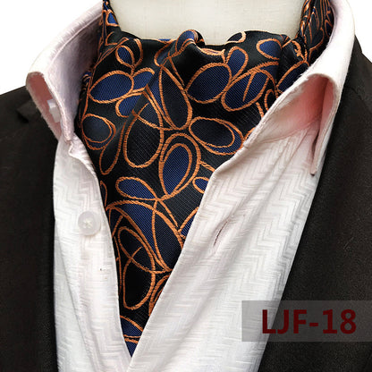 Men's British Jacquard Polyester Scarf – Refined Cold-Weather Style