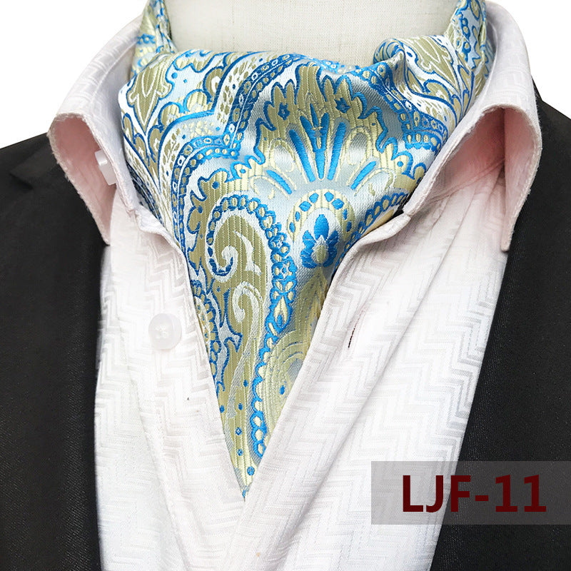 Men's British Jacquard Polyester Scarf – Refined Cold-Weather Style