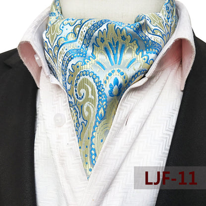 Men's British Jacquard Polyester Scarf – Refined Cold-Weather Style