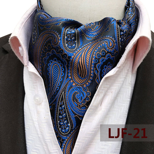 Men's British Jacquard Polyester Scarf – Refined Cold-Weather Style