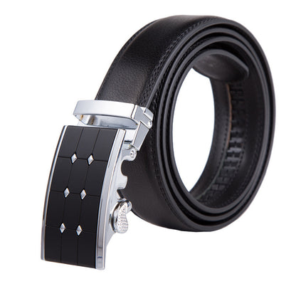 Men's Automatic Buckle Leather Belt – No-Hassle Dress Belt