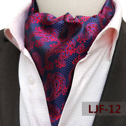 Men's British Jacquard Polyester Scarf – Refined Cold-Weather Style