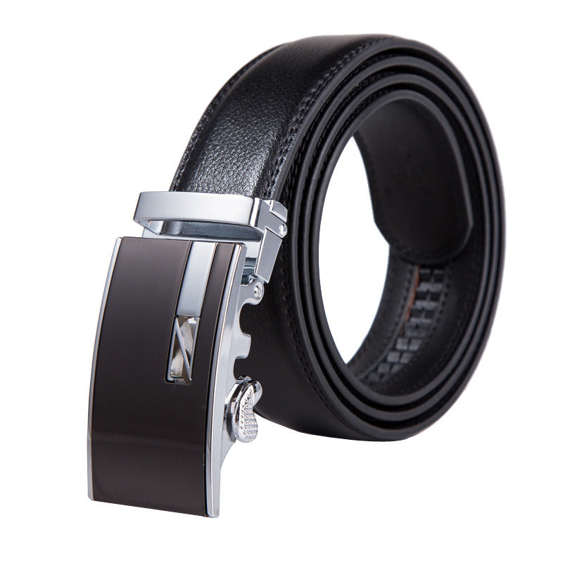 Men's Automatic Buckle Leather Belt – No-Hassle Dress Belt