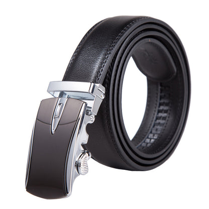 Men's Automatic Buckle Leather Belt – No-Hassle Dress Belt