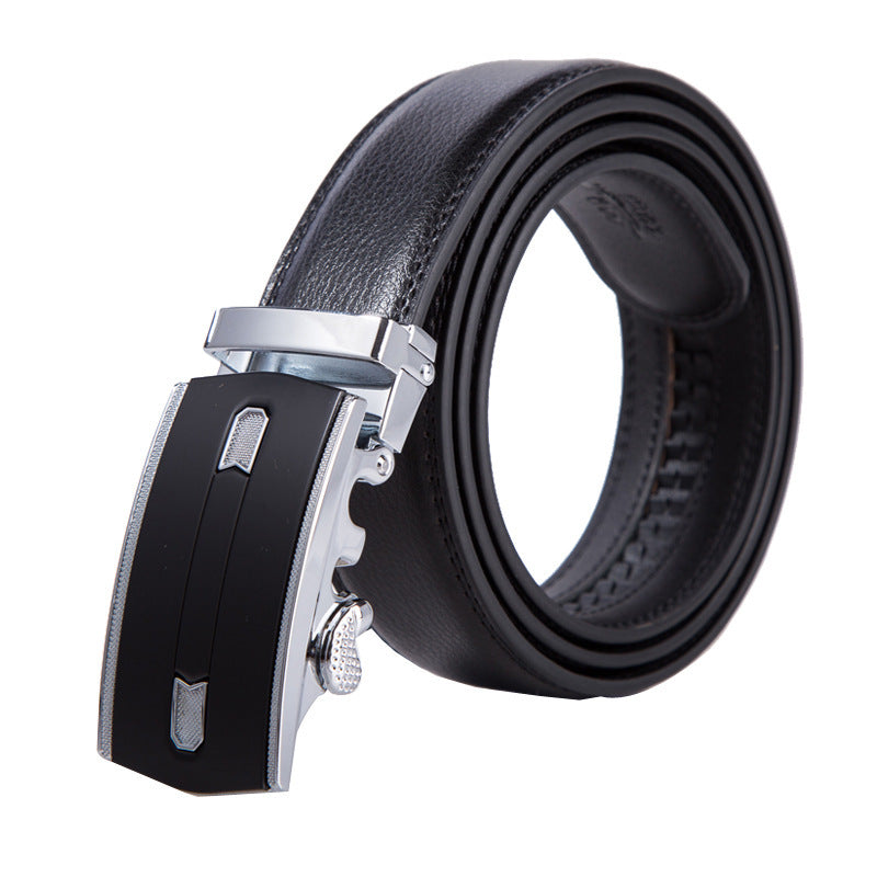 Men's Automatic Buckle Leather Belt – No-Hassle Dress Belt