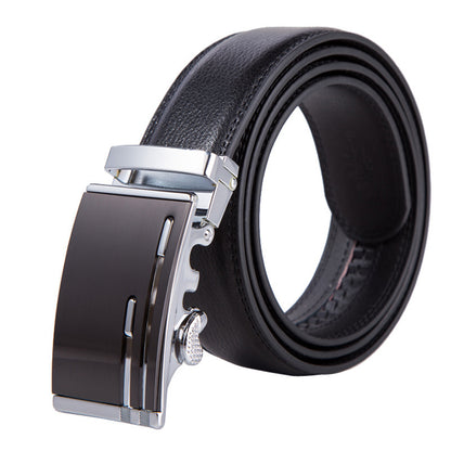 Men's Automatic Buckle Leather Belt – No-Hassle Dress Belt