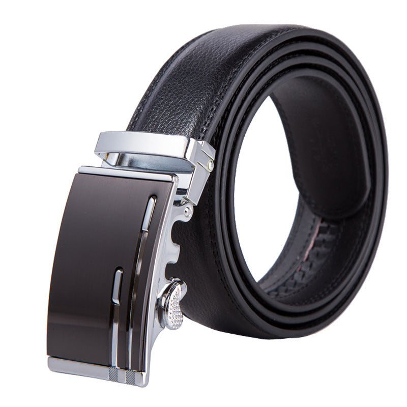 Men's Automatic Buckle Leather Belt – No-Hassle Dress Belt