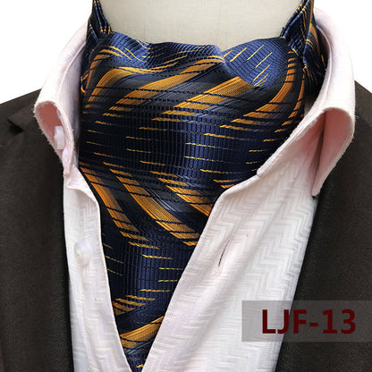 Men's British Jacquard Polyester Scarf – Refined Cold-Weather Style