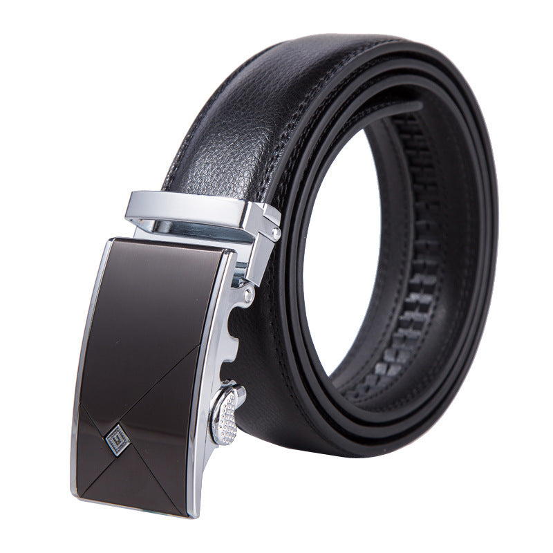 Men's Automatic Buckle Leather Belt – No-Hassle Dress Belt
