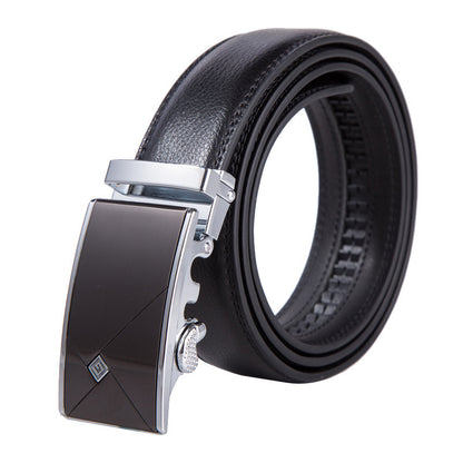 Men's Automatic Buckle Leather Belt – No-Hassle Dress Belt
