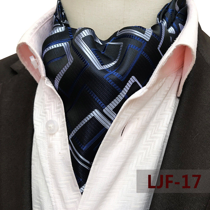 Men's British Jacquard Polyester Scarf – Refined Cold-Weather Style