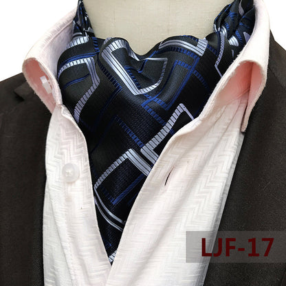 Men's British Jacquard Polyester Scarf – Refined Cold-Weather Style