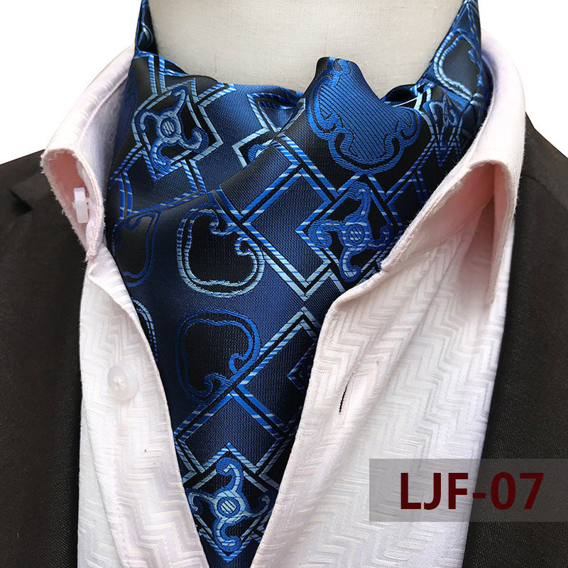 Men's British Jacquard Polyester Scarf – Refined Cold-Weather Style