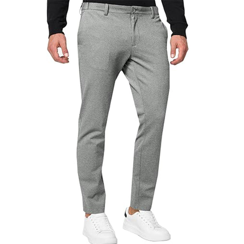 Men's Slim-Fit Stretch Chino Pants – Tapered Pleated