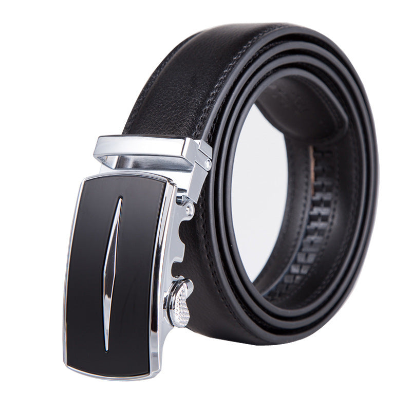 Men's Automatic Buckle Leather Belt – No-Hassle Dress Belt