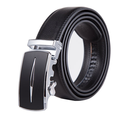 Men's Automatic Buckle Leather Belt – No-Hassle Dress Belt