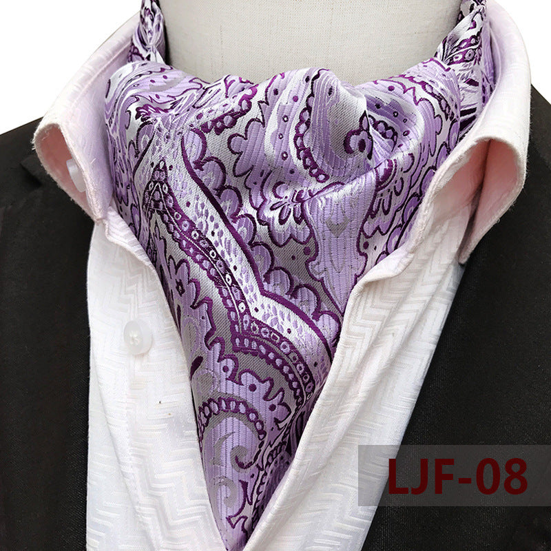 Men's British Jacquard Polyester Scarf – Refined Cold-Weather Style