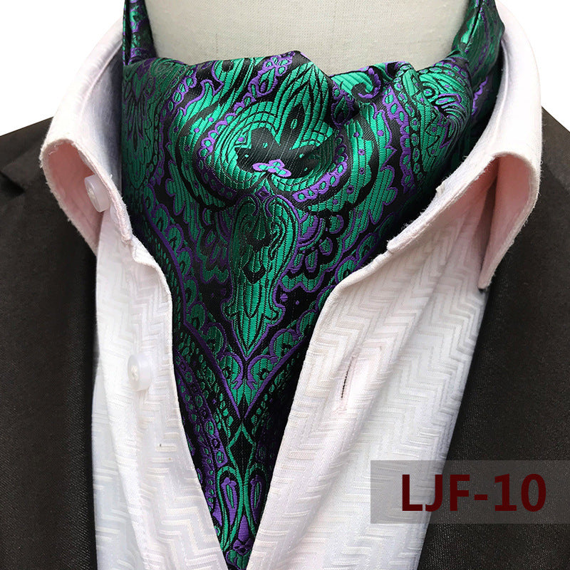 Men's British Jacquard Polyester Scarf – Refined Cold-Weather Style