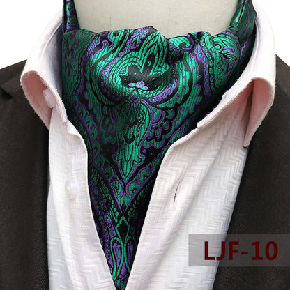 Men's British Jacquard Polyester Scarf – Refined Cold-Weather Style
