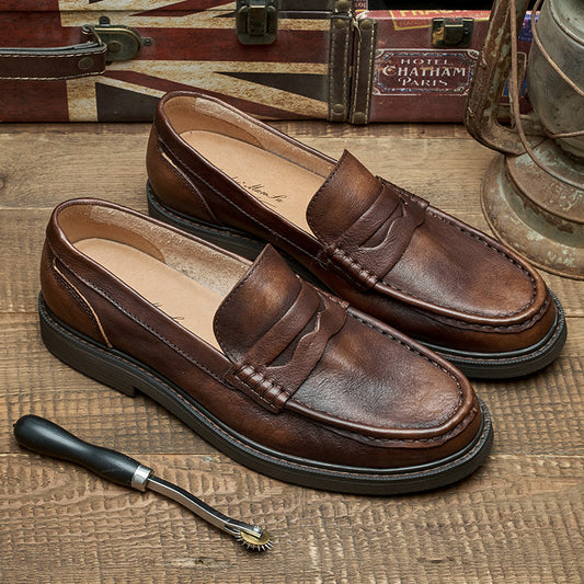 Men's Casual Leather Loafers – Slip-On Dress Shoes