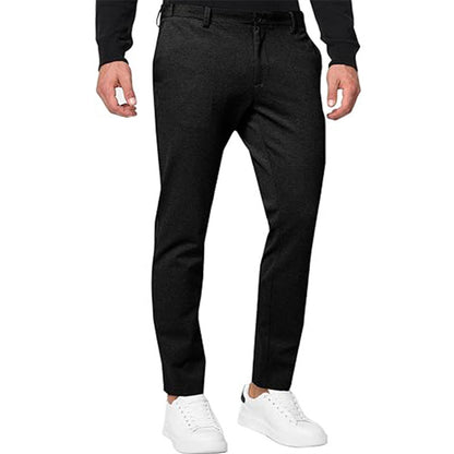 Men's Slim-Fit Stretch Chino Pants – Tapered Pleated