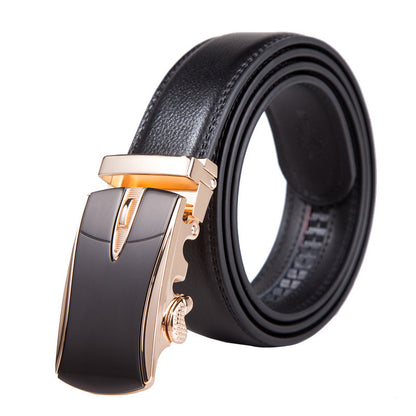 Men's Automatic Buckle Leather Belt – No-Hassle Dress Belt