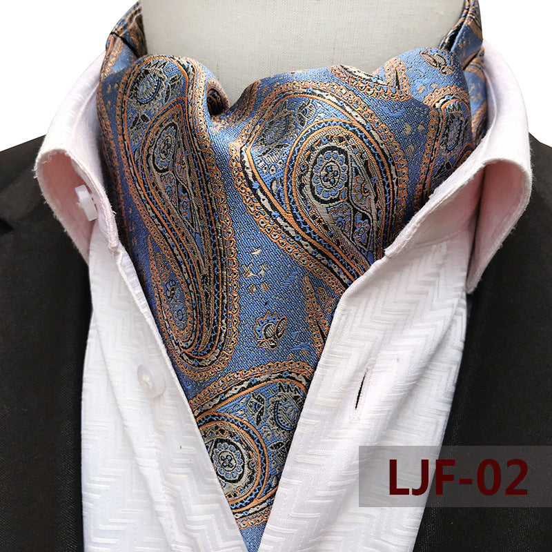Men's British Jacquard Polyester Scarf – Refined Cold-Weather Style