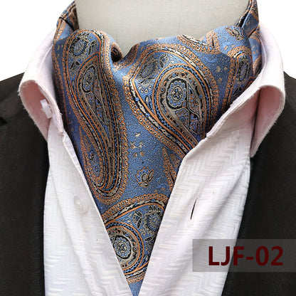 Men's British Jacquard Polyester Scarf – Refined Cold-Weather Style