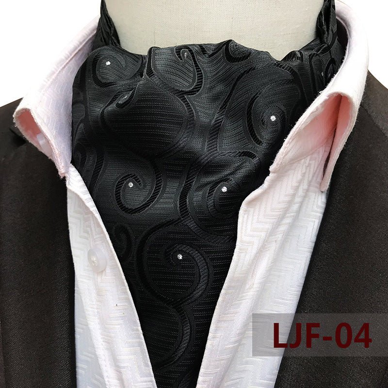 Men's British Jacquard Polyester Scarf – Refined Cold-Weather Style