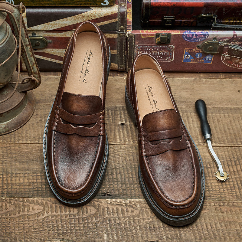 Men's Casual Leather Loafers – Slip-On Dress Shoes