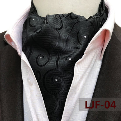 Men's British Jacquard Polyester Scarf – Refined Cold-Weather Style