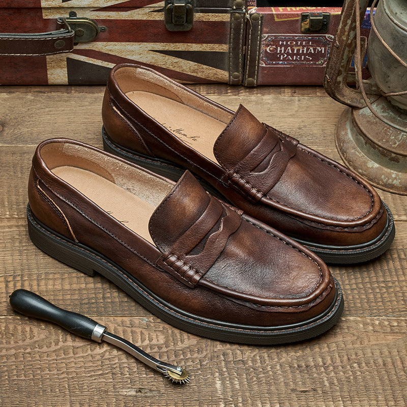 Men's Casual Leather Loafers – Slip-On Dress Shoes