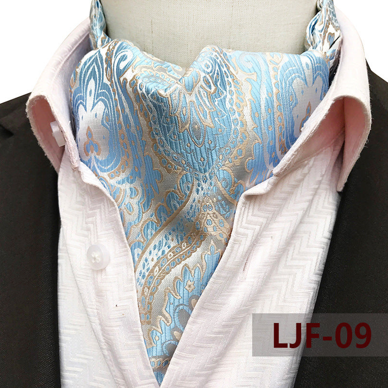 Men's British Jacquard Polyester Scarf – Refined Cold-Weather Style