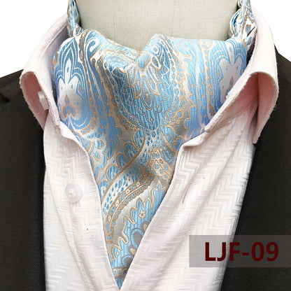 Men's British Jacquard Polyester Scarf – Refined Cold-Weather Style