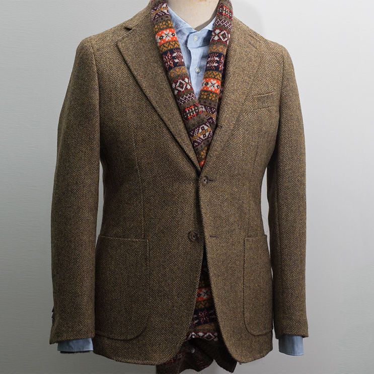 Men's British Retro Tweed Wool Blazer