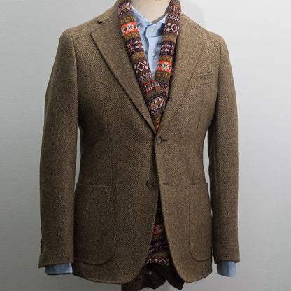 Men's British Retro Tweed Wool Blazer