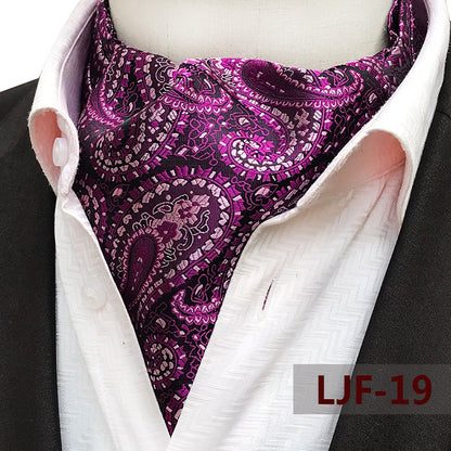 Men's British Jacquard Polyester Scarf – Refined Cold-Weather Style