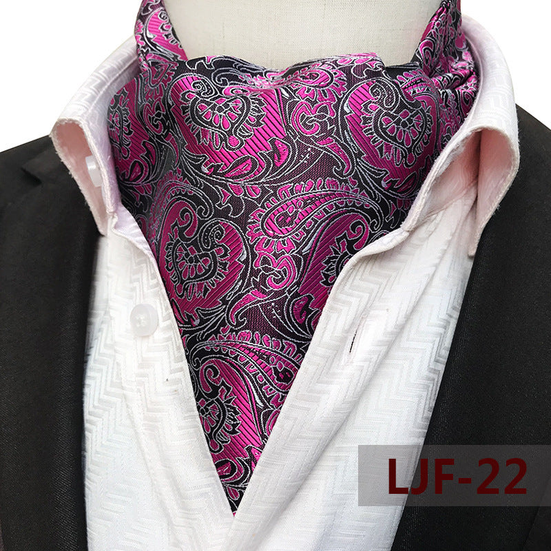 Men's British Jacquard Polyester Scarf – Refined Cold-Weather Style
