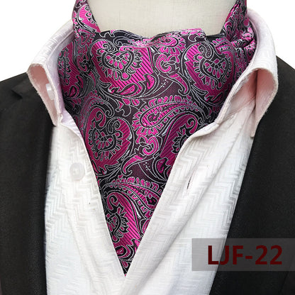 Men's British Jacquard Polyester Scarf – Refined Cold-Weather Style