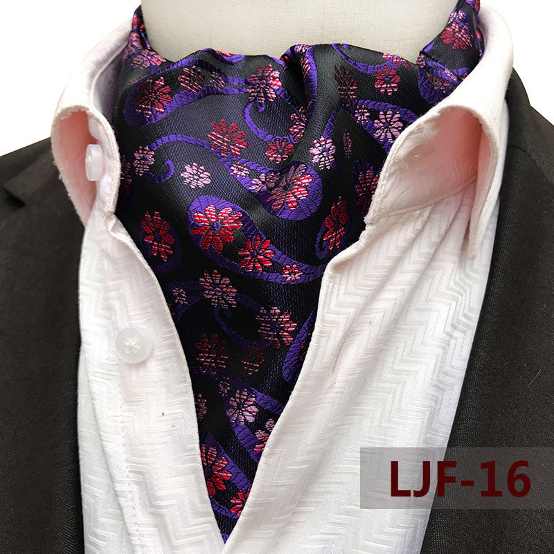 Men's British Jacquard Polyester Scarf – Refined Cold-Weather Style