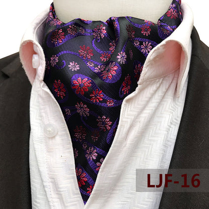 Men's British Jacquard Polyester Scarf – Refined Cold-Weather Style