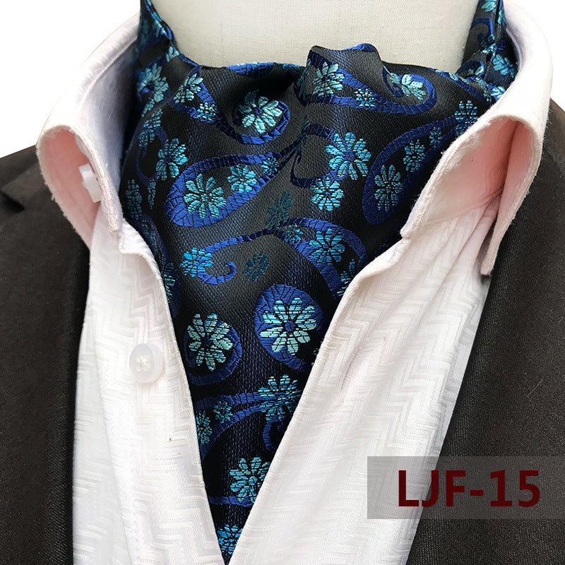 Men's British Jacquard Polyester Scarf – Refined Cold-Weather Style