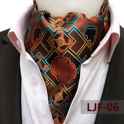 Men's British Jacquard Polyester Scarf – Refined Cold-Weather Style