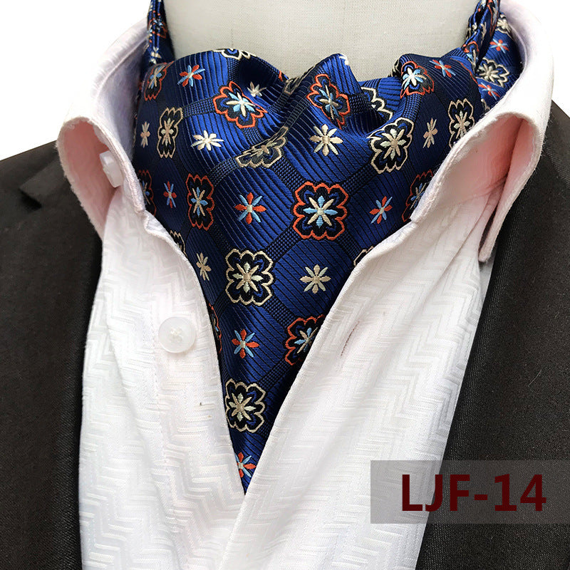 Men's British Jacquard Polyester Scarf – Refined Cold-Weather Style