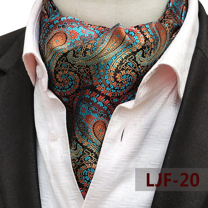 Men's British Jacquard Polyester Scarf – Refined Cold-Weather Style