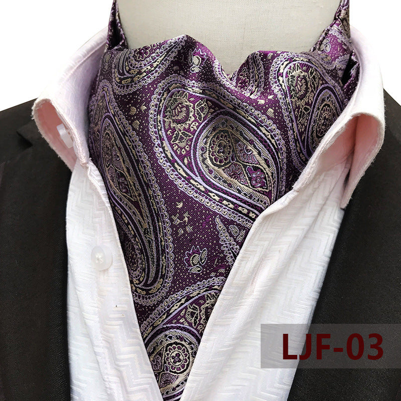 Men's British Jacquard Polyester Scarf – Refined Cold-Weather Style