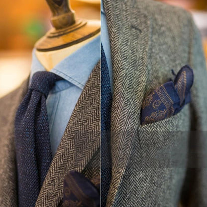 Men's British Retro Tweed Wool Blazer