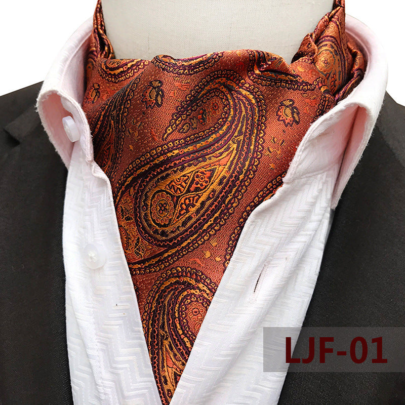 Men's British Jacquard Polyester Scarf – Refined Cold-Weather Style